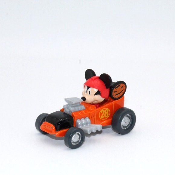 Disney Halloween Diecast Race Car Mickey Roadster Racer Mattel Orange Pumpkin 28 - Picture 1 of 7